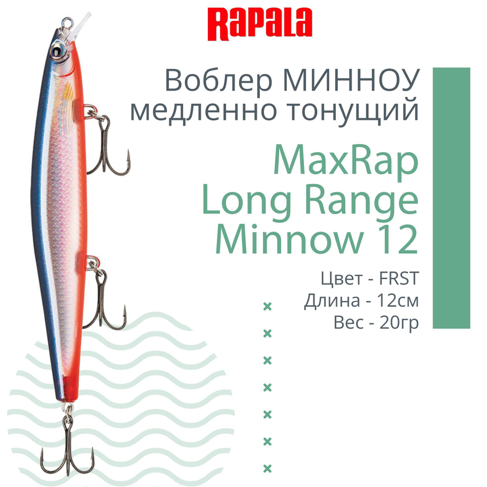 Воблер MaxRap Long Range Minnow 12, 12см, 20гр, цвет FRH