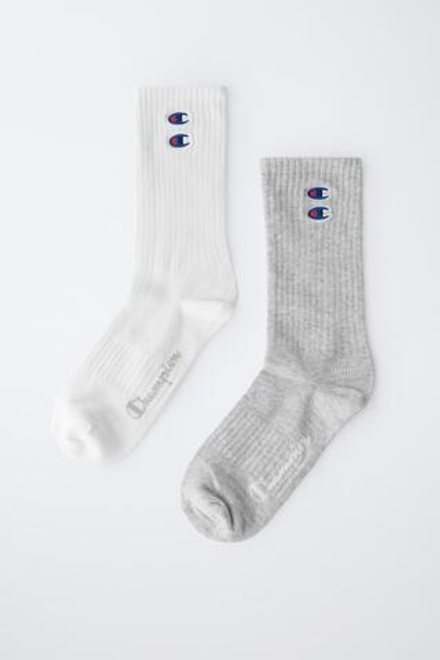 ZARA Х CHAMPION ® НАБОР ИЗ ДВУХ ПАР НОСКОВ С ВЫШИВКОЙ, БЕЛЫЙ