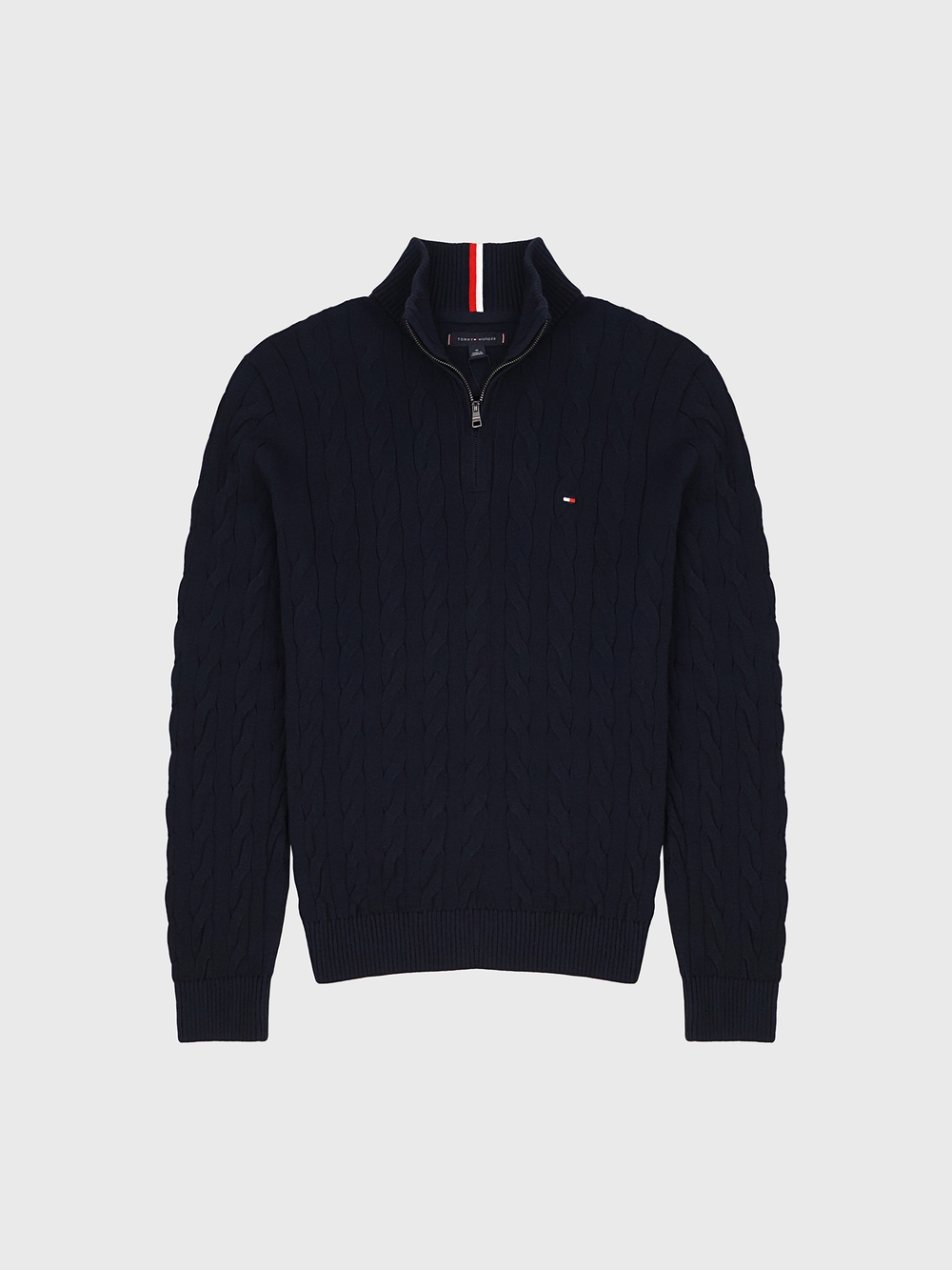 Свитер на молнии Tommy Hilfiger Cable Knit Quarter-Zip Navy