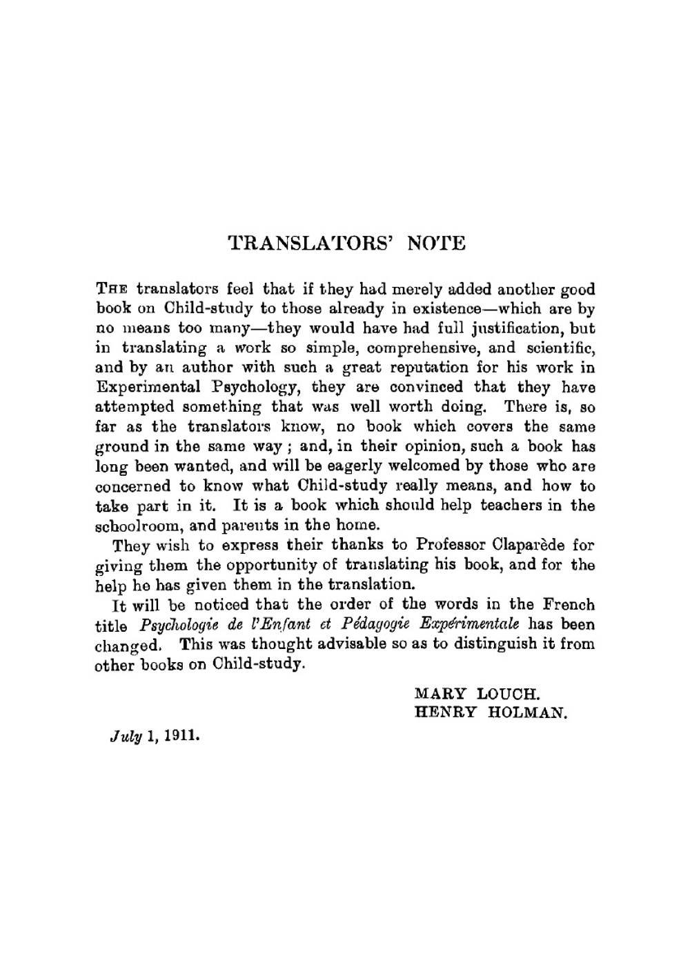 Experimental Pedagogy And The Psychology Of The Child | E. Claparede