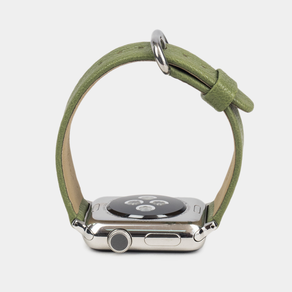 Ремешок для Apple Watch 40/41/42 mm из кожи козы, оливкового цвета