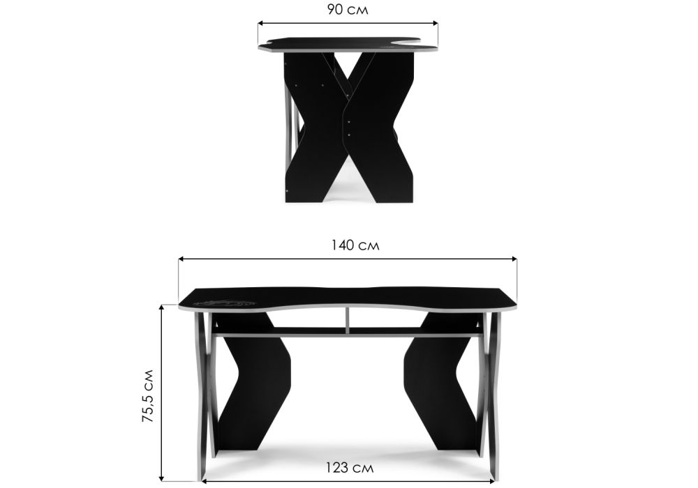 Компьютерный стол Вивианн 140х89х75 черный / желтый