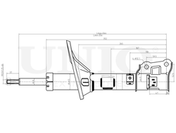 Амортизатор газовый задней подвески левый UNIO SAB-10134