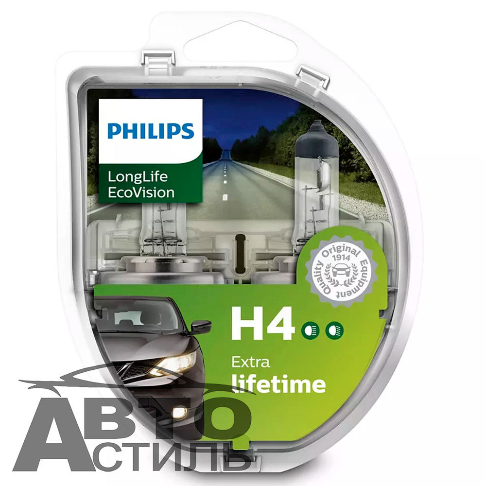 Philips H4 12V- 60/55W (P43t) LongLife EcoVision к-т