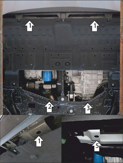 Защита стальная 1,5 мм Д, КПП Jetour X90 Plus MOTODOR.59011