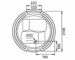 Ванна акриловая Gemy Water Channel G9060 K 210х210 белая с гидромассажем