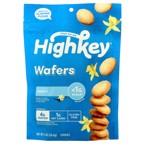 HighKey, Wafers, Vanilla, 2 oz (56.6 g)