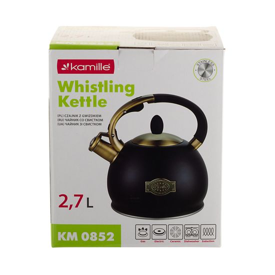 Чайник 2,7 л. из нержавеющей стали со свистком Kamille KM 0852