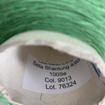 SETA SHANTUNG - Luxury Selection by Ri.Go; 100% натуральный шёлк; 1500м/100гр 4/60; col.9013, цвет: зеленый салатовый
