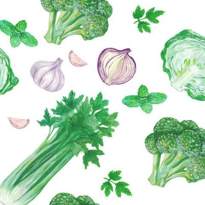 Овощи на белом