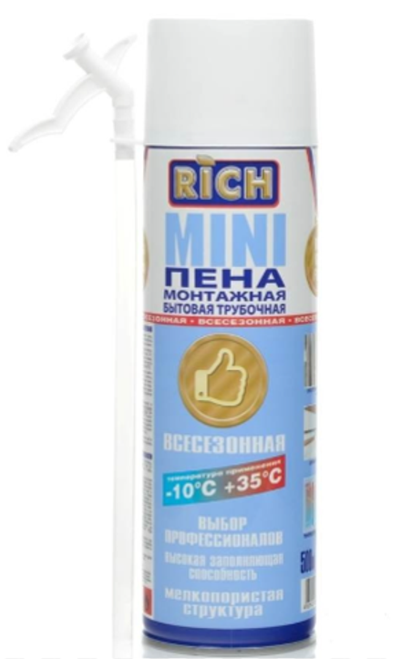 Пена монтажная "RICH" STD MINI всесезонная, 500г. (12шт)
