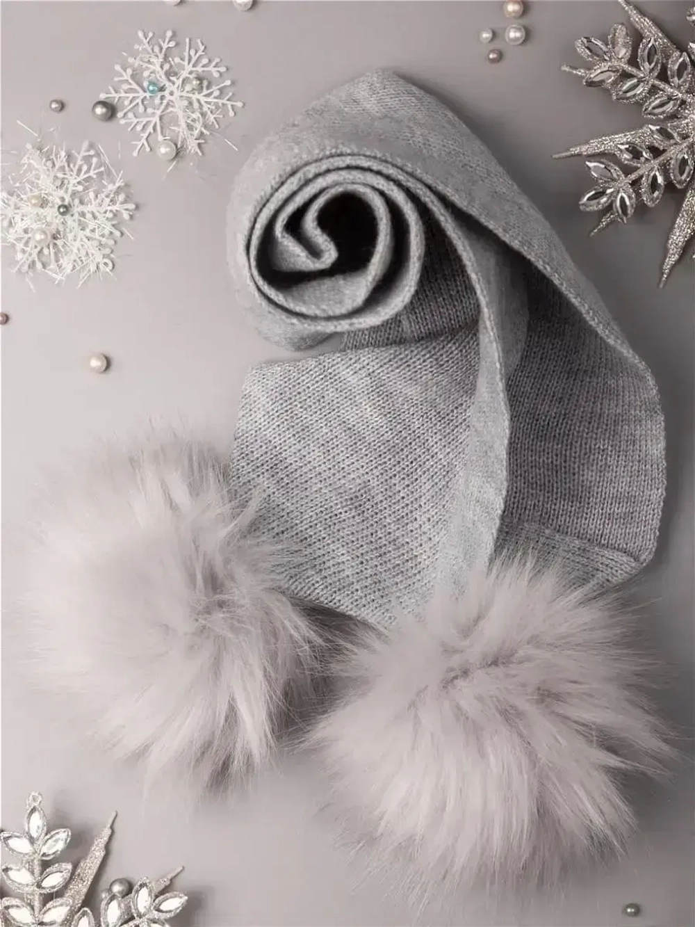 Шарф зимний вязаный с помпонами для детей