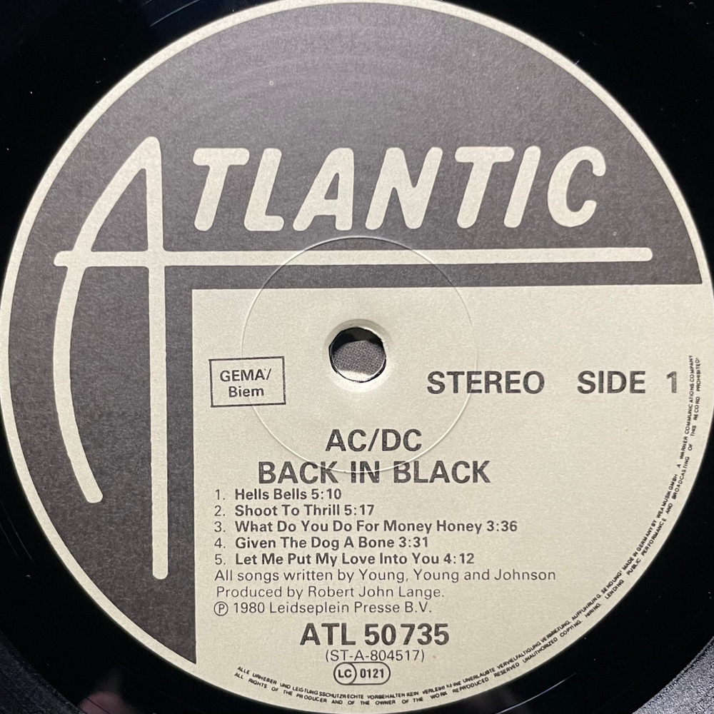 AC/DC - Back In Black (Германия 1980г.)