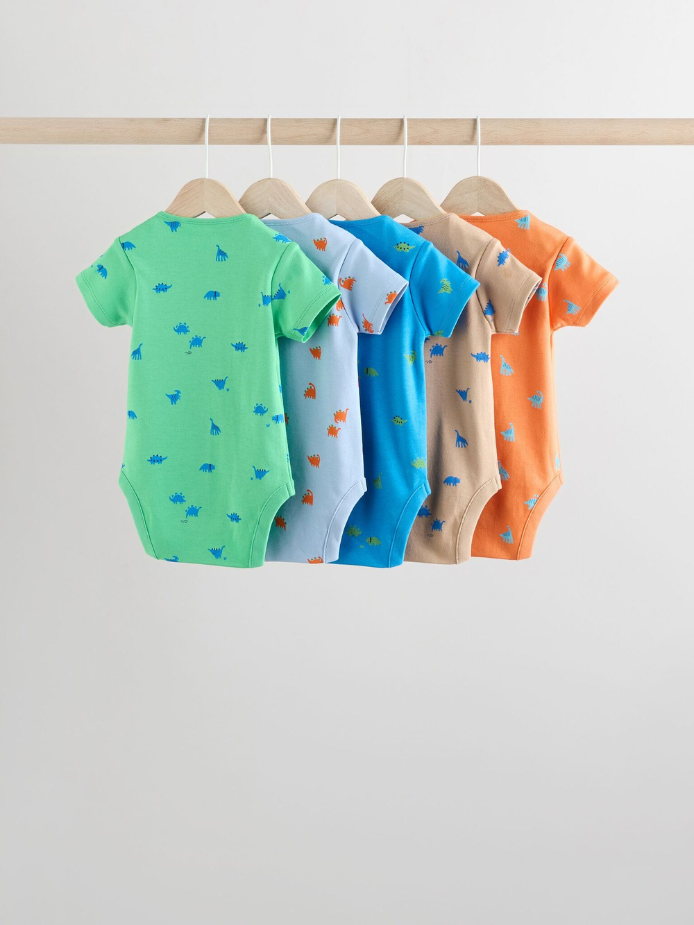 Боди с коротким рукавом для малышей Next E19-890, 5 шт., Зеленый, Голубой, Бежевый, Оранжевый