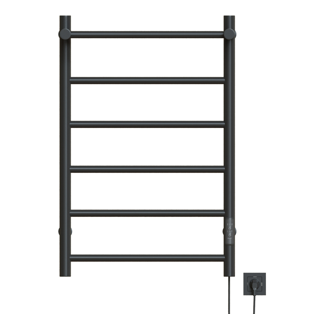 Полотенцесушитель MIXLINE VEGA  80х50 (таймер, 318Вт, 5 перекладин + ПОЛКА) электрический ГРАФИТ