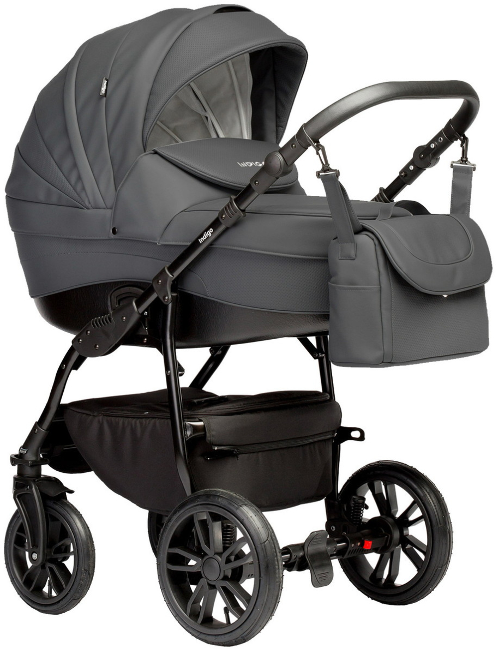 Детская коляска Indigo Indigo Special New 3 в 1 с автокреслом Avionaut Cosmo Beige Is09 т.серая кожа