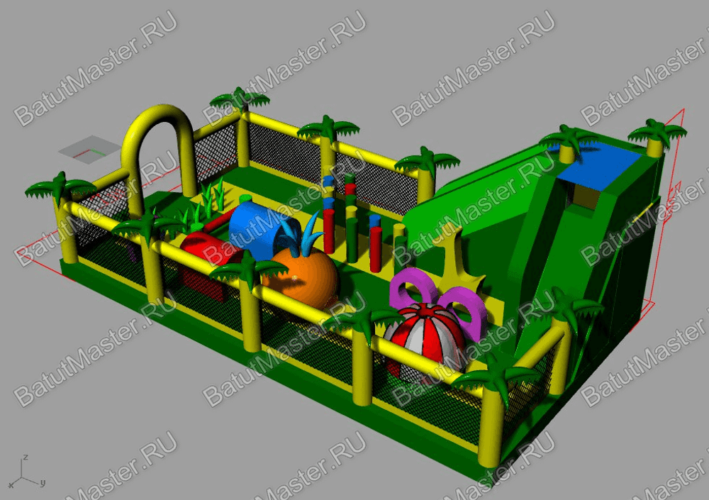 Надувной коммерческий батут "Джунгли"