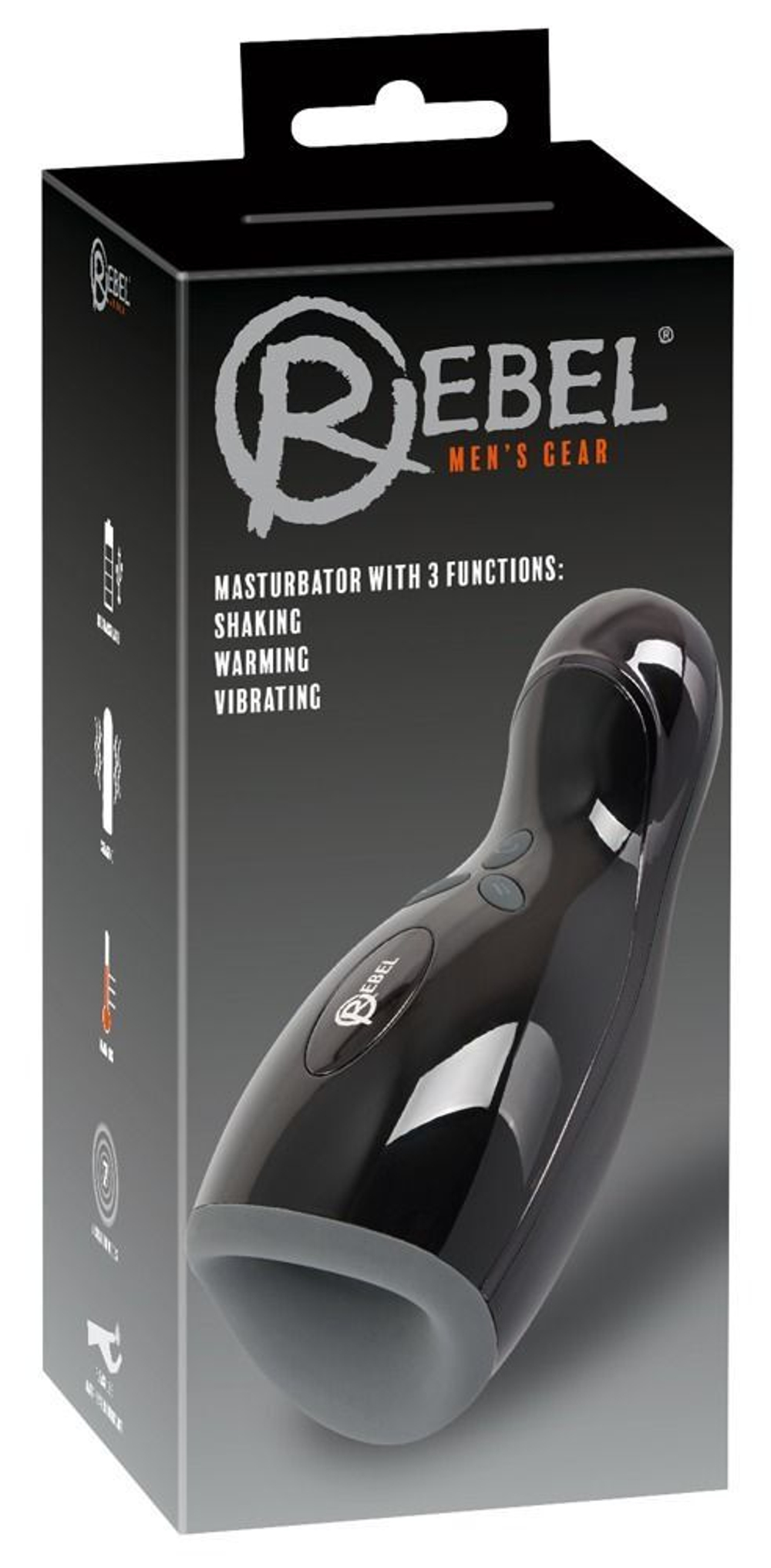 Черный мастурбатор Rebel Masturbator с нагревом (Цвет: черный)