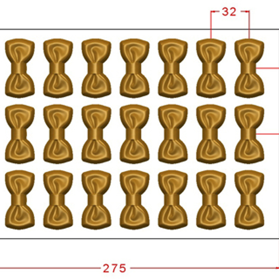845 | Форма для шоколадных изделий &quot;Бантик&quot; (275*175 мм)