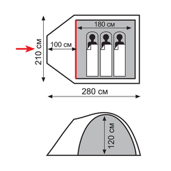 Totem палатка Indi 3 (V2) (зеленый)