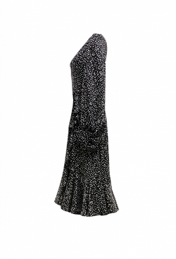 Платье-халат на запахе черное 27-02-24 SS