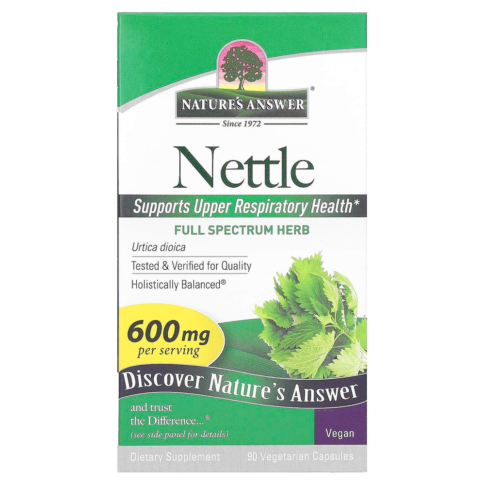Nature's Answer, крапива, 90 вегетарианских капсул (300 мг в 1 капсуле)