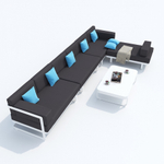 Лаунж зона угловая Ideal Patio ТЕСОРА антрацит - белый каркас