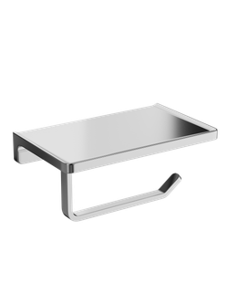 Держатель для туалетной бумаги STWORKI Эстерсунд S31345CR настенный, глянцевый хром, с полкой