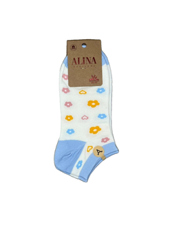 Короткие женские носки с цветочками бренд ALINA, 10 пар