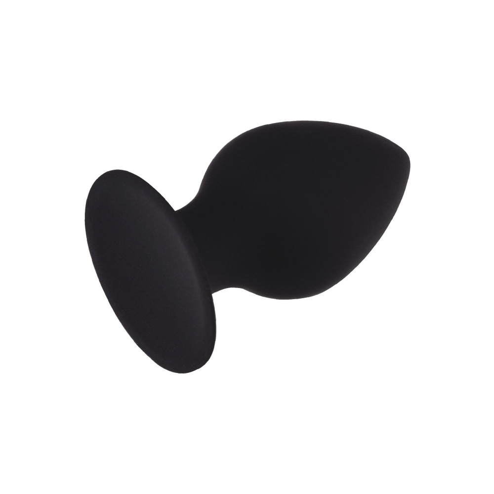 Черная анальная пробка с ограничителем - 5,5 см. (Цвет: черный)