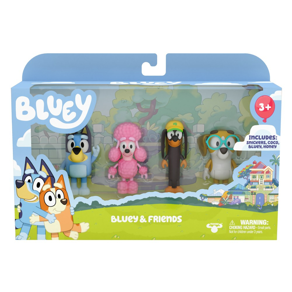 Bluey Blue - Друзья Песики Набор фигурок 4-pack BLU13014