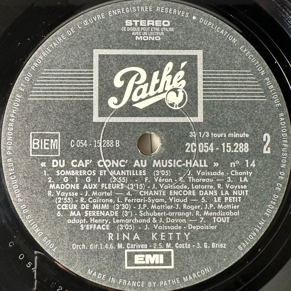 Rina Ketty ‎– Rina Ketty Chante (Франция)