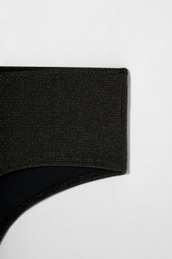 ZARA X KATE MOSS БЛЕСТЯЩИЕ ПЛАВКИ-БИКИНИ, ЗОЛОТОЙ