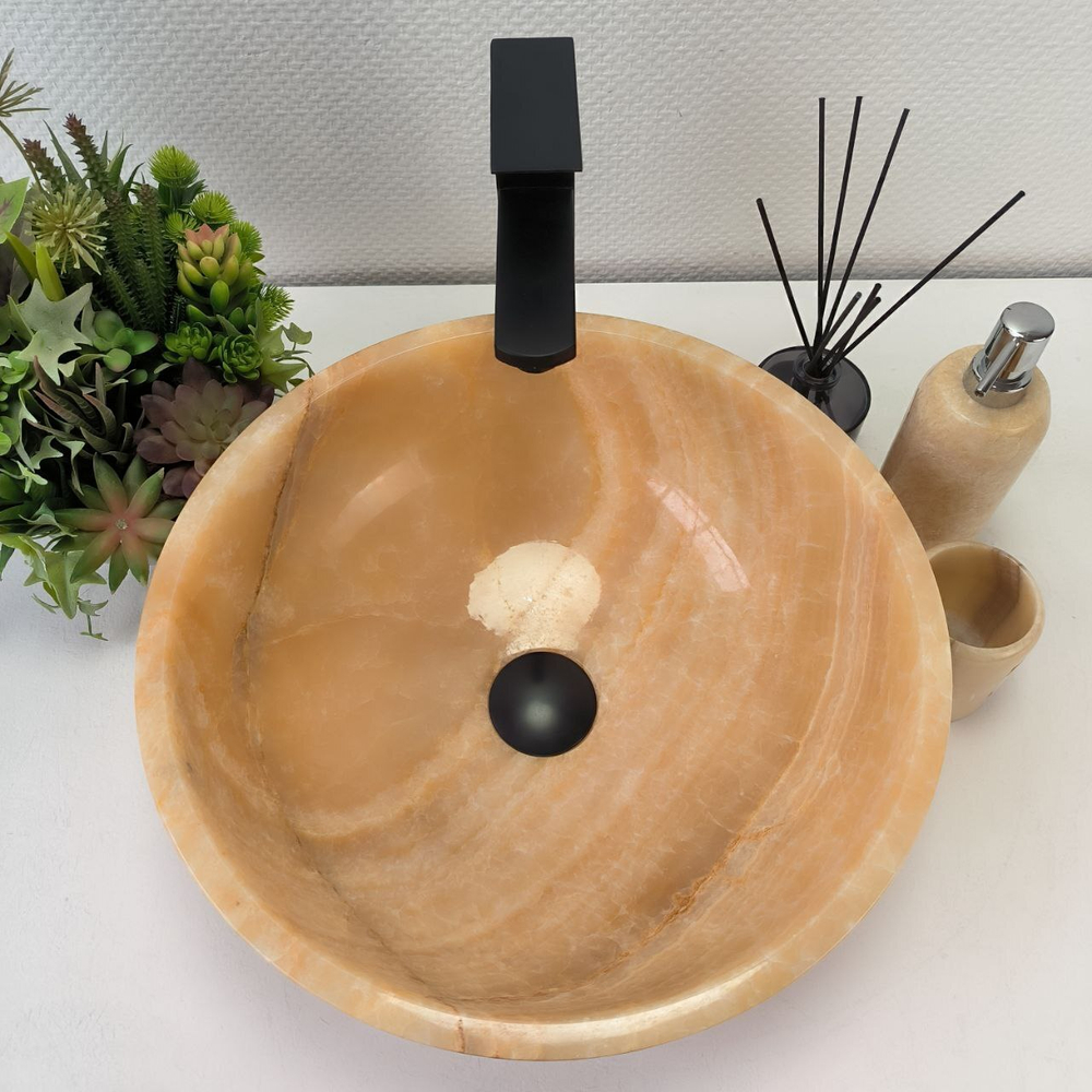 Раковина из оникса Bowl Yellow TinLip BO-62895 40*40*15 140