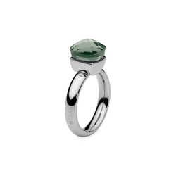 Кольцо Qudo Firenze light grey 16.5 мм 610734/16.5 BW/S цвет зеленый, серебряный