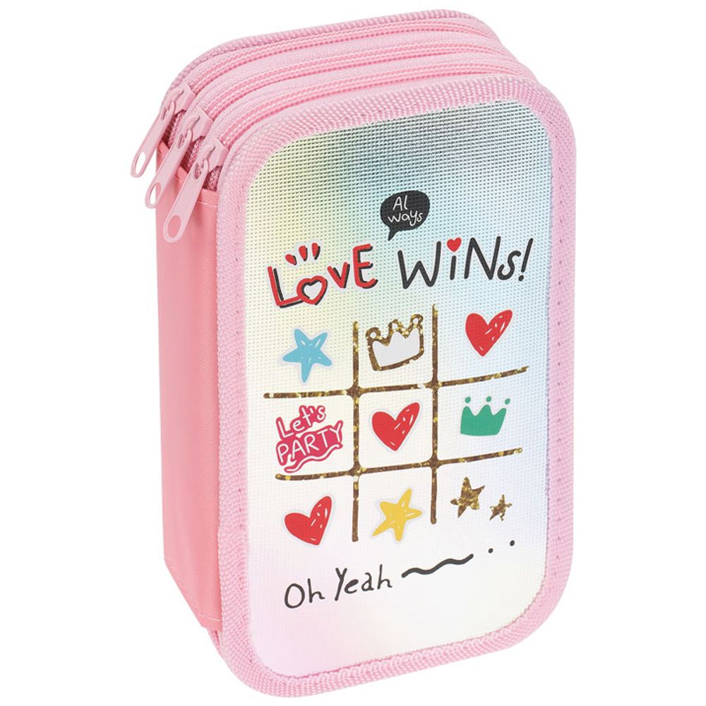 Пенал 3 отделения, 190*110 ArtSpace "Love wins", ламинация, фольга