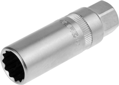 Торцовая головка ЗУБР ″Мастер″, свечная с резиновой вставкой (3/8″), Cr-V, 12-гранная, хроматированное покрытие, 14мм