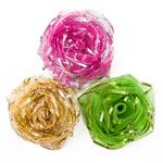 Лента декоративная (6 см*2,74 м) Ассорти дизайнов, Органза, Золото, 1 шт.