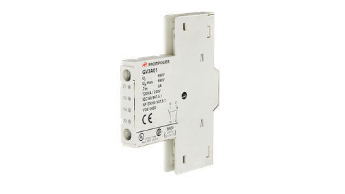 Блок всп. контактов Prompower PGV3A01 серии Pulse, бокового монтажа для серии PGV3ME, 1НО+1НЗ