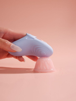 Голубой вибромассажёр на пальцы Echo 2 с функцией нагрева