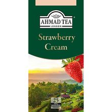 Чай черный Ahmad tea Strawberry cream в пакетиках, 25 шт