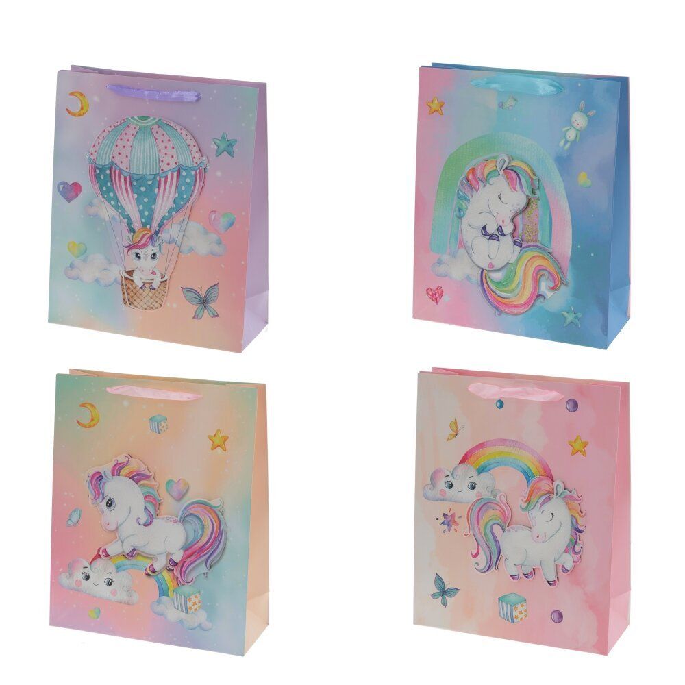 GAEM Пакет подарочный M (бумага 210г/м2, блок микс 12шт), L26 W10 H32 см, 4в.