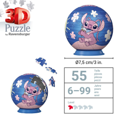 Ravensburger - 3D пазл Шар: Дисней Стич Андзия 54 детали. 115983