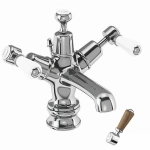 Смеситель для раковины Burlington Regent KER4-QT WAL хром/ручки орех