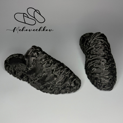 Мюли из меха каракуля