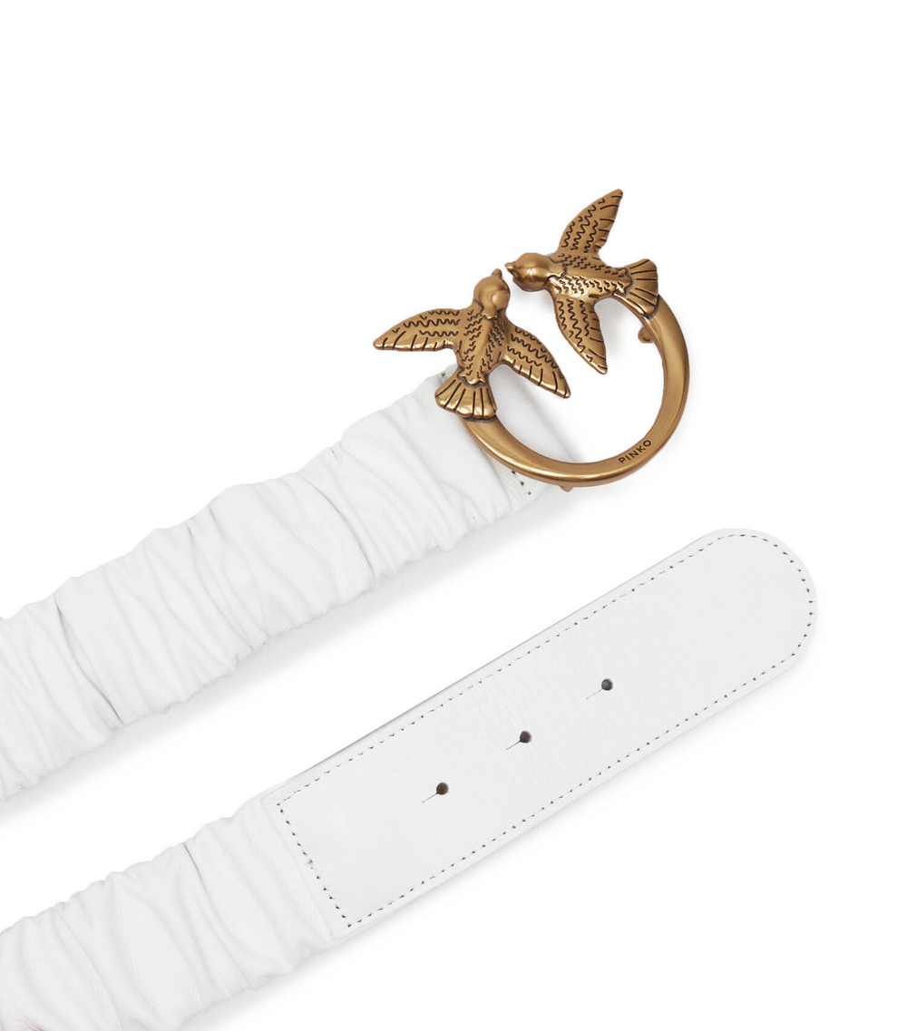 Кожаный ремень LOVE RUFFLE H4 Pinko - белый(100824 A0F2)