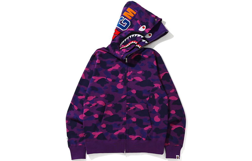A Bathing Ape Color Camo Shark Wide Full Zip Double Худи