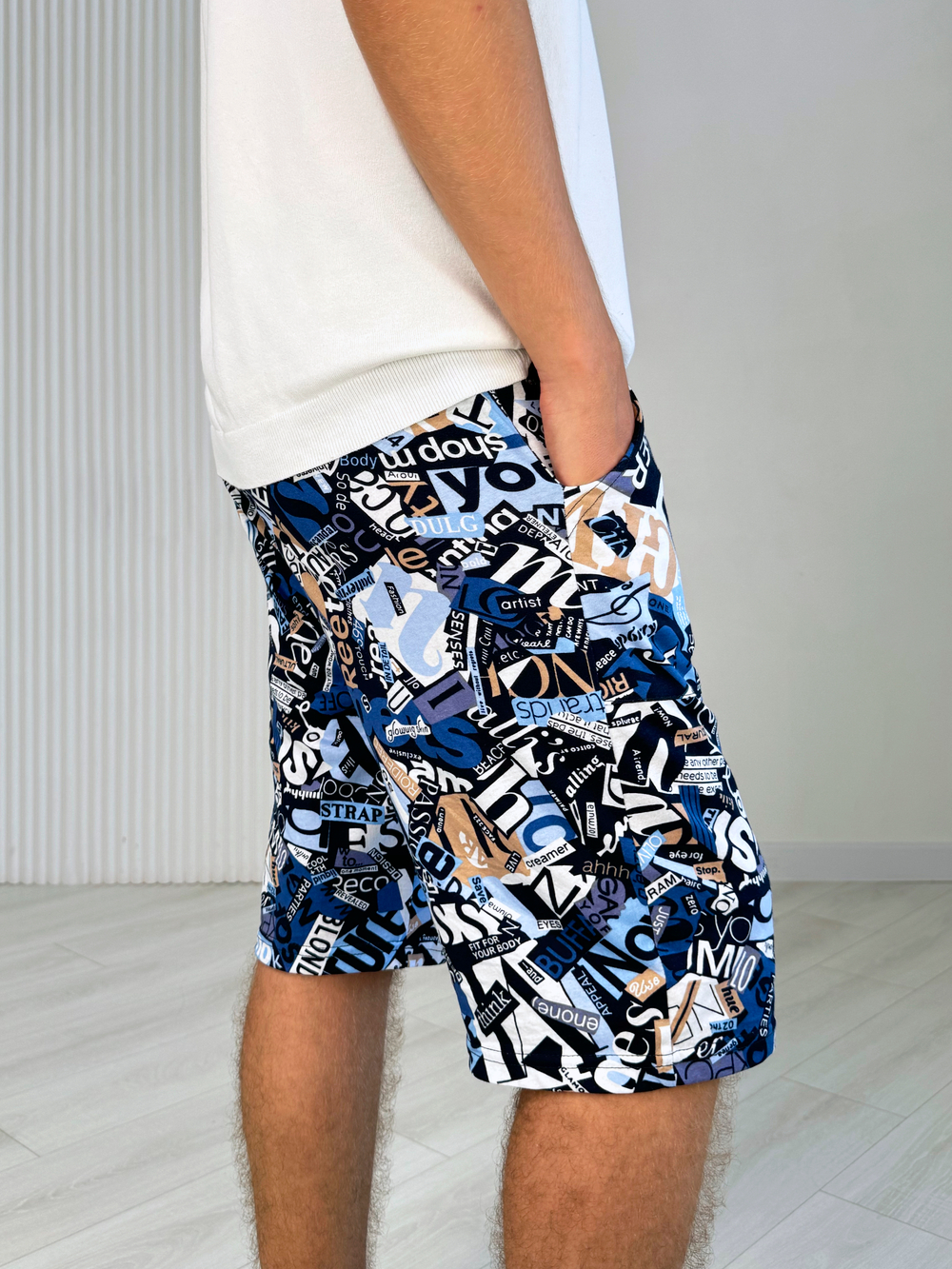 Шорты для мальчика подростковые "Буквы на белом"
