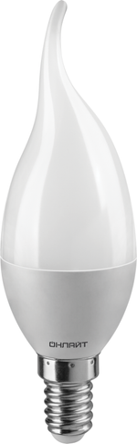 Лампа светодиодная 71 621 OLL-FC37-6-230-4K-E14-FR 6Вт свеча на ветру 4000К нейтр. бел. E14 600лм 176-264В ОНЛАЙТ 71621
