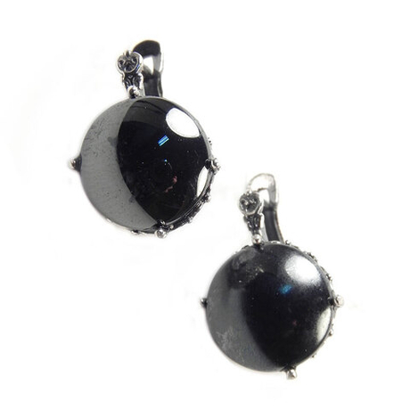 Серьги "Полли" гематит